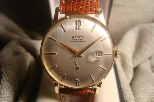 Precioso Reloj Aetos Antiguo 1956 Oro Plaque 18k Seminuevo!!