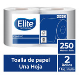 (4 Packs) Toalla Papel Elite Jumbo, 250mt X2 Rollos (40862)