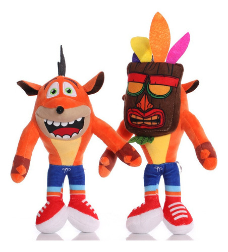 2pcs Crash Bandicoot Peluche Muñeca Juguete Cumpleaño Regalo