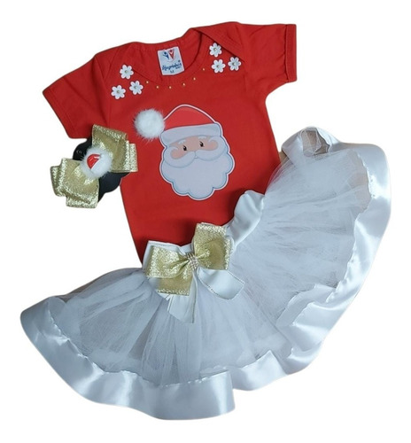 Conjunto Meu Primeiro Ano Novo Roupa Bebê Menina Body + Saia