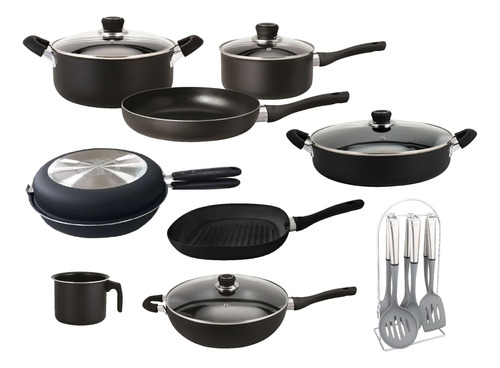 Kit Cocina Ollas + Wok + Arrocera + Bifera Linea Hudson 