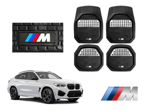 Tapetes 4pz Charola 3d Logo M-series Bmw X4 2021 2022 2023