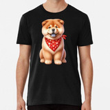 Remera Chow Chow Cute Dogs With Red Bandana Algodon Premium