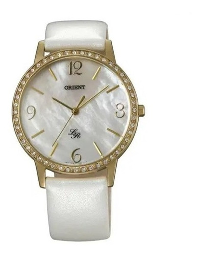 Reloj Orient Dama Dorado Nacar Cuero Fqc0h004 100% Original 