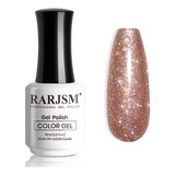 Rarjsm Glitter Gel Esmalte De Unas Rose Oro Brillante Iridis