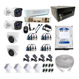 Kit Cámaras Hikvision Hilook 4ch 1080 + 4 Cam + Acces + Rack