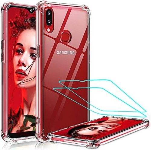 Funda Tpu Antigolpes Transparente Para Samsung  + Vidrio