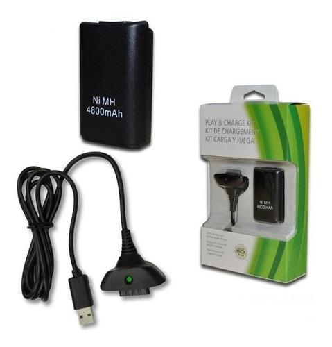 Kit Carga Y Juega Bateria Pila Xbox 360 Cargador Control