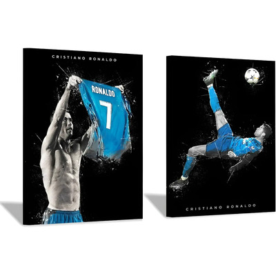 2 Cuadros Decorativos Cristiano Ronaldo Futbol Arte Cr7 Cr7 | Meses sin interés