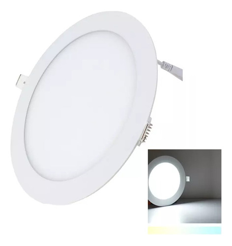 Plafón Led 18w Embutido Redondo 6500 - 3500 Luz