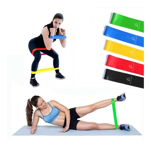 Kit De 5 Bandas Elasticas De Resistencia Fitness Ejercicio