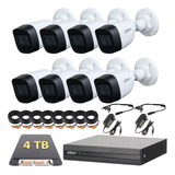 Kit Cctv 8 Cámaras Bala 5mp Microfono Dahua 4 Tb 