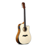 Guitarra Electroacústica Deviser Ls-570, Profesional C/funda Color Natural Orientación De La Mano Derecha