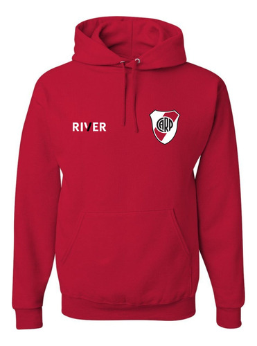 Buzo Rojo River Plate - Hoodie Unisex - Canguro - Futbol 
