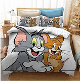 Funda De Edredón Tom And Jerry Juego De Cama Doble