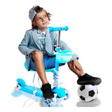 Scooter De Tres Ruedas Para Niños Con Luces Led Ajustable Color Azul