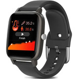 Reloj Inteligente T98 Para Hombre Y Mujer Para Xiaomi Huawei Color De La Caja Negro Color De La Correa Negro Color Del Bisel Negro