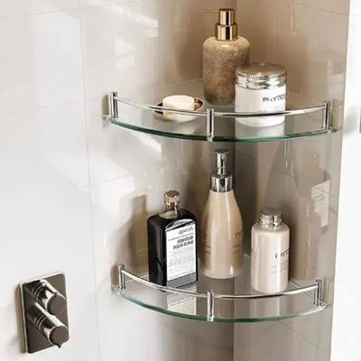 Repisas Baño Esquinero 2pcs Vidrio Organizador Pared L337am7 Vidrio Templado | MercadoLibre