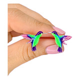 Aros Colibri Arcoiris Esmaltado Plata925 Regalo Ideal Ar 468