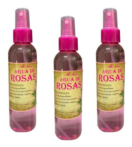 Agua De Rosas Spray 150ml Pack 3 Unidades