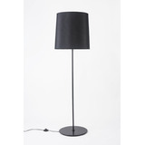 Lámpara Pié Negro Deco Tela Living Pantalla Milan Manfroni