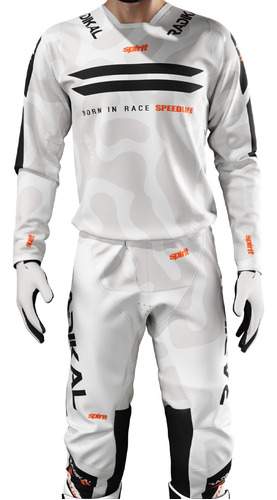 Conjunto Radikal Spirit Naranja-gris - Motocross / Atv