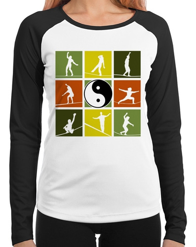 Baby Look Raglan Slackline Pop Art Manga Longa