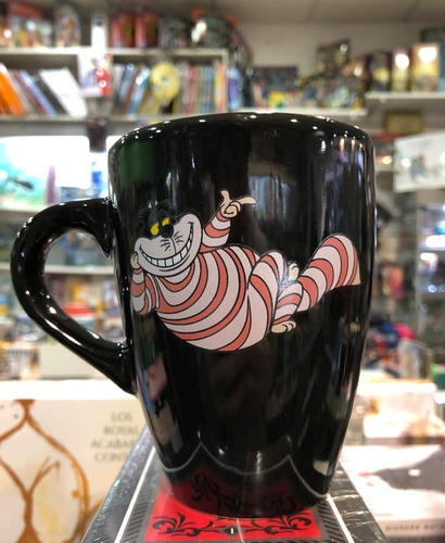 Taza Mug Gato Cheshire Negra - Alicia En El País De Las Mara