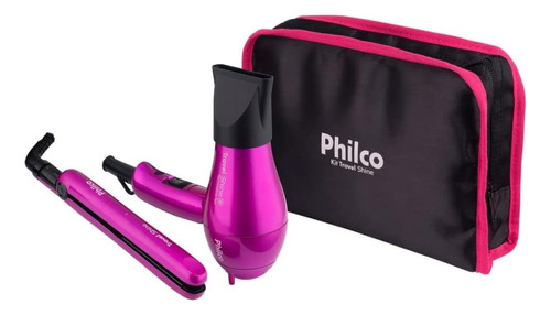 Kit Travel Shine Secadora E Prancha Bivolt, Philco 