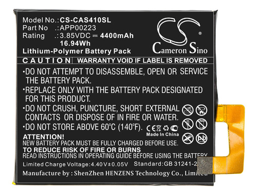 Batería Para Caterpillar S41 Cas410sl 4400mah 3.85v