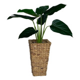 Planta Artificial Folhagem 70 Cm 8 Folhas Silicone Realista