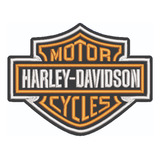 Patch Bordado Harley Davidson Logo Laranja 20x15cm    Hdm072