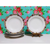 Juego 5 Platos Hondos Porcelana  Limoges B & Cie De 24,5 Cm