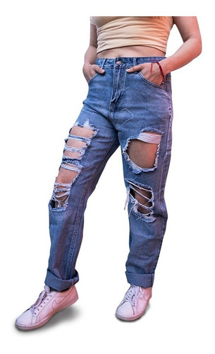 Jeans Mujer Mom Destroyed Slouchy