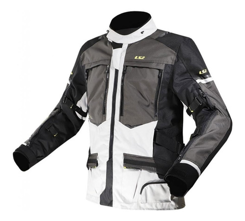 Chamarra De Moto Ls2 Norway Azul Negro Gris Amarillo