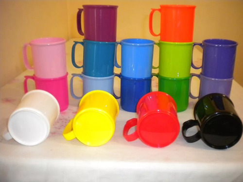 Tazas Plasticas Excelente Calidad Eleccion Color X 15 Unid
