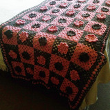 Pie De Cama/cubre Sillón/manta P/viaje A Crochet P/king Size