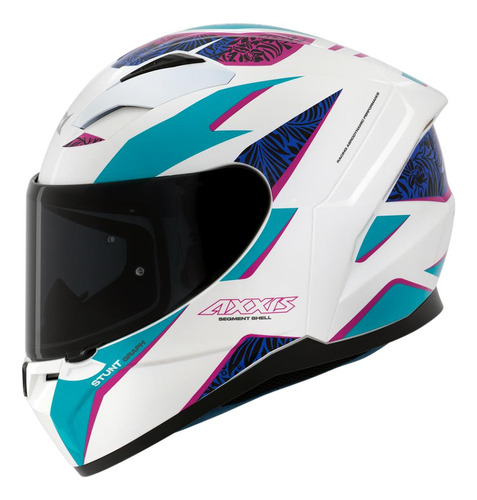 Capacete Feminino Axxis Segment Stunt Rosa Moto Fechado 