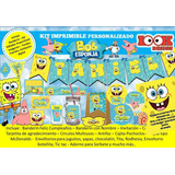 Kit Imprimible Candy Bar Bob Esponja Personalizado