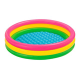 Piscina Inflable Tricolor 1.14 Acolchonado Intex Para Niños 