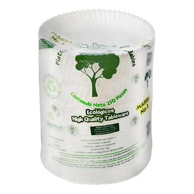 Plato Cartón # 3 Marba Biodegradable Eco 15.5cm 250pz | Envío gratis