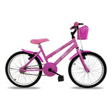 Bicicleta  De Passeio Infantil Power Bike Feminina Aro 20 Freios V-brakes Cor Rosa Com Descanso Lateral