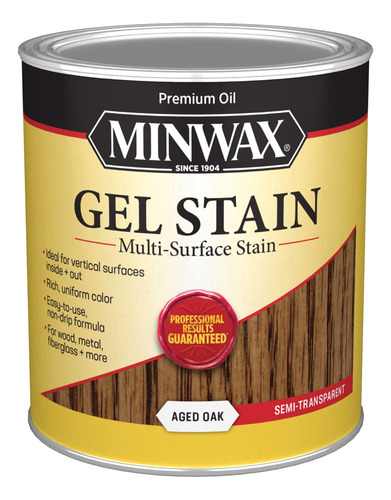 Minwax Gel Stain  - Tintura En Gel, Cuarto De Galón, Roble.