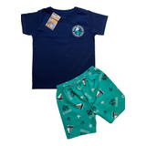 Conjunto Infantil Masculino Camiseta Shorts Tam 4 Marisol
