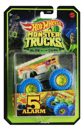 Carrinho Hot Wheels Monster Trucks Brilha No Escuro 5 Alarm