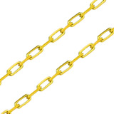 Corrente Ouro 10k Masculina Maciça 2mm Cadeado Alongada 60cm