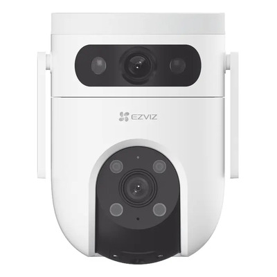 Cámara cctv wifi ezviz CS-H9C\u002F10MP Doble Lente 10Mp 5mp+5mp cobertura 360° visión nocturna a color audio bidireccional sirena y luz estroboscópica seguimiento automático ranura microsd resiste lluvia | Envío gratis