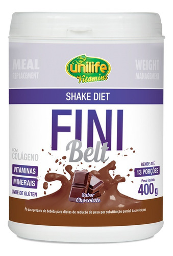 Shake Diet Com Colágeno Fini Belt 400g Chocolate - Unilife