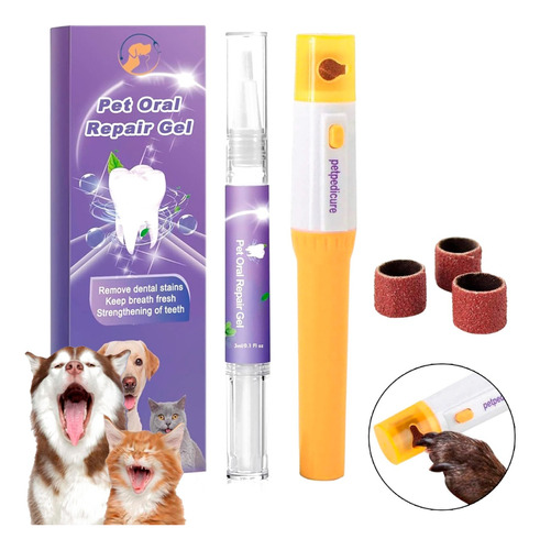 Set Torno Corta Uñas + Lápiz Blanqueador Para Mascotas