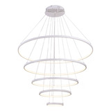 Lustre Pendente Moderno Anéis 5 Arco Pe Direito Duplo Cor Branco 110v/220v